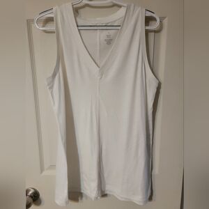 Sonoma Goods for Life - Womens V-Neck Tank, White, Size L